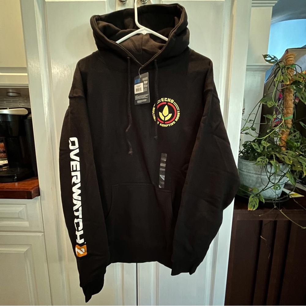 Funko OVERWATCH 2 ECHO HOODIE Black Graphics on Front Back Sleeve Men’s M L NWT